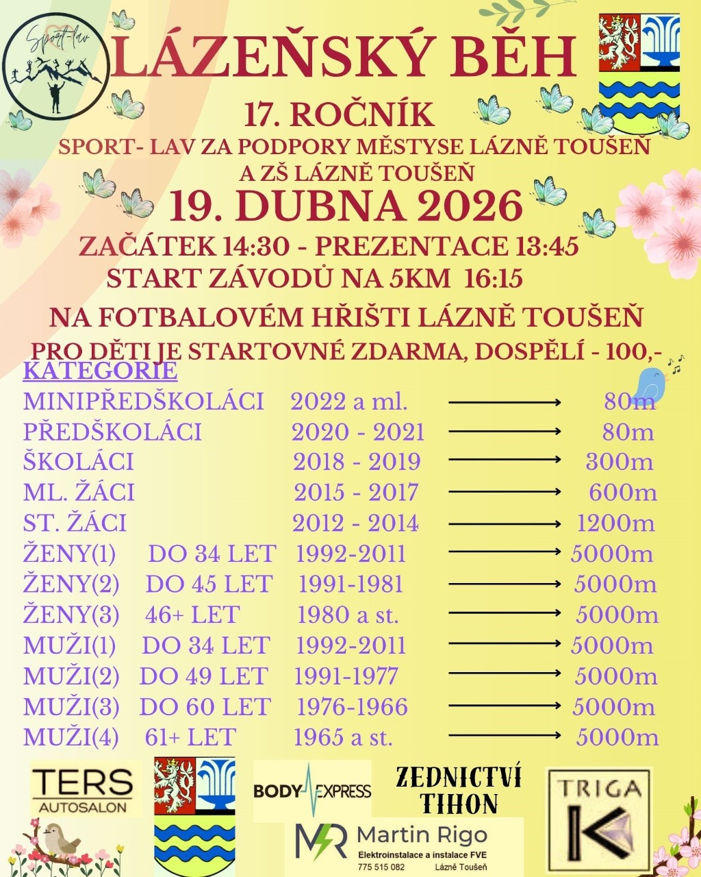 Lázeňský běh 17. ročník 2026 — sportovní akce SportLaV